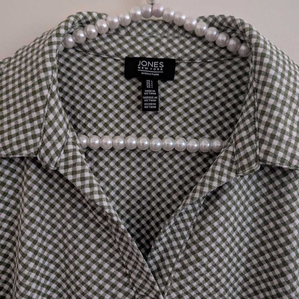 Jones New York Gingham Blouse